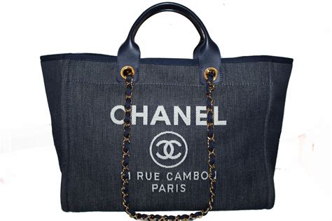 bougie sac chanel|Chanel denim shopping bags.